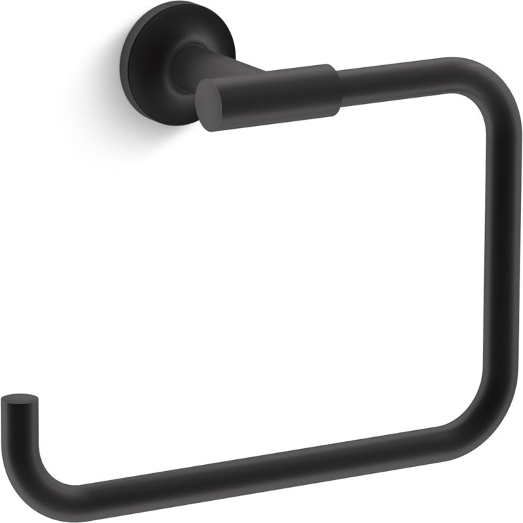 Matte Black Wall Mounted Metal Towel Ring