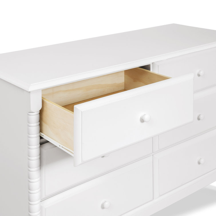 White Spindle 6-Drawer Nursery Dresser