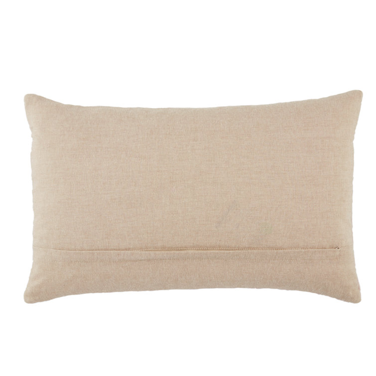 Blue Embroidered Cotton Lumbar Throw Pillow