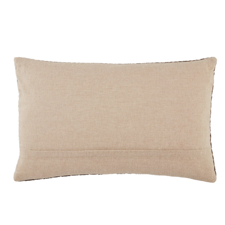 Blue Embroidered Cotton Lumbar Throw Pillow