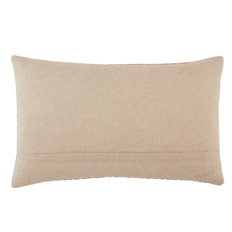 Blue Embroidered Cotton Lumbar Throw Pillow