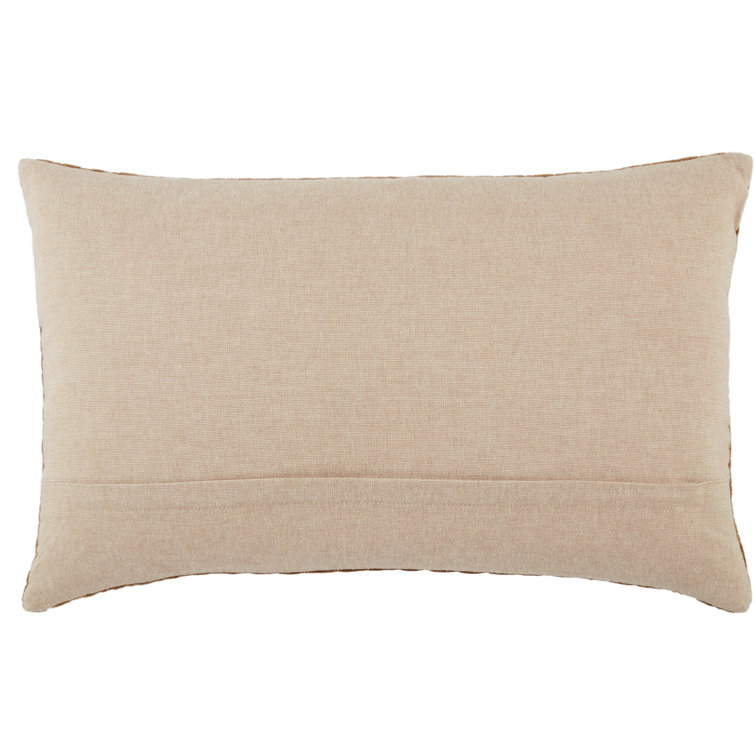 Blue Embroidered Cotton Rectangular Lumbar Pillow