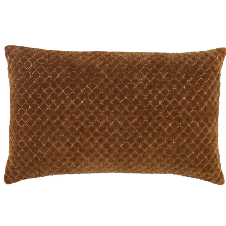 Blue Embroidered Cotton Rectangular Lumbar Pillow