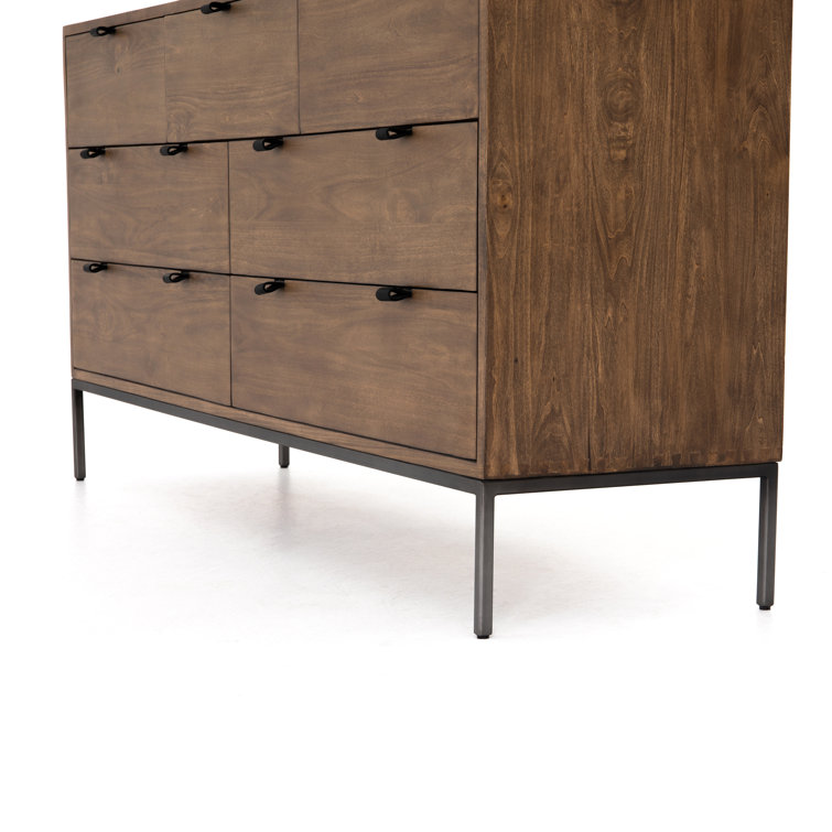 Auburn Poplar Mid-Century 70'' Dresser with Dovetail Drawer