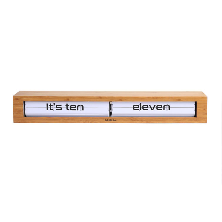 24'' Bamboo and White Wall and Tabletop Flip Clock