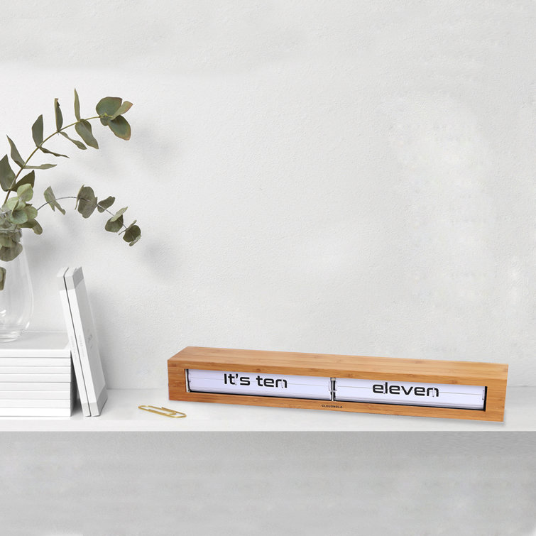 24'' Bamboo and White Wall and Tabletop Flip Clock