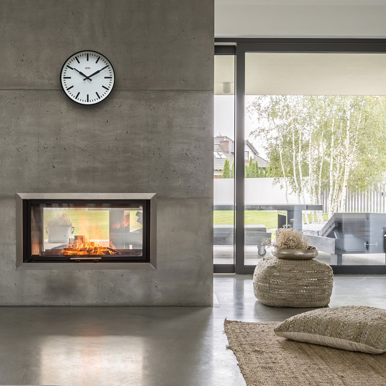 12'' Black and White Metal Wall Clock with Silent Quartz Movement