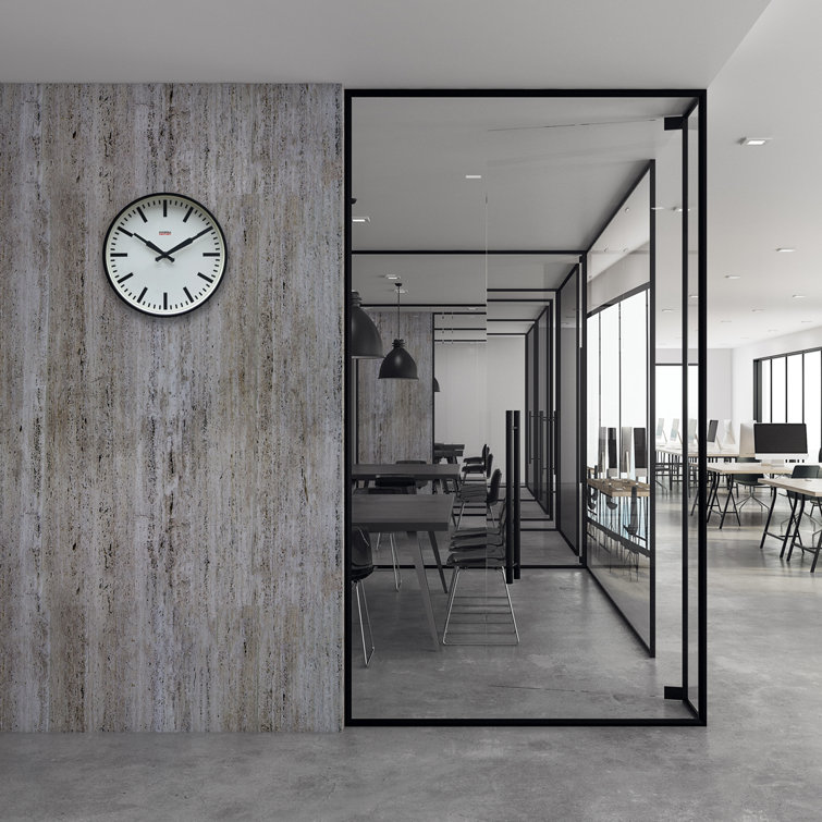12'' Black and White Metal Wall Clock with Silent Quartz Movement
