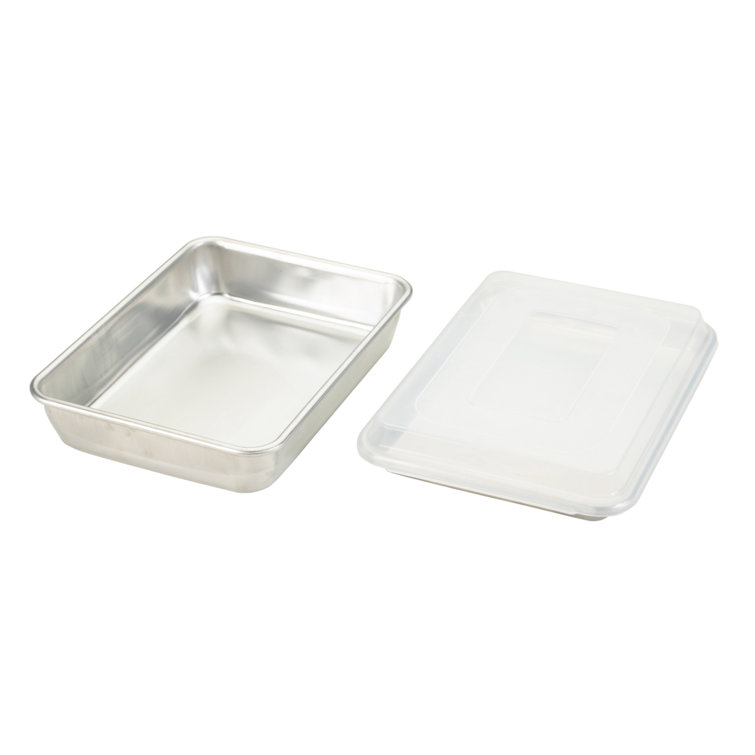 Natural Aluminum 3-Piece Baking Set with Plastic Lid