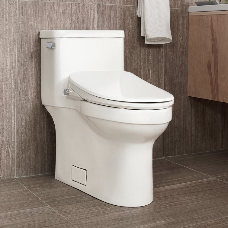 White Elongated Electric Heated Bidet Toilet Seat