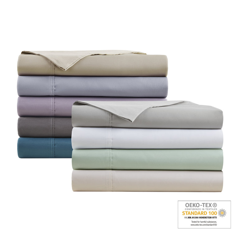 California King Blue Cotton Polyester Microfiber Sheet Set