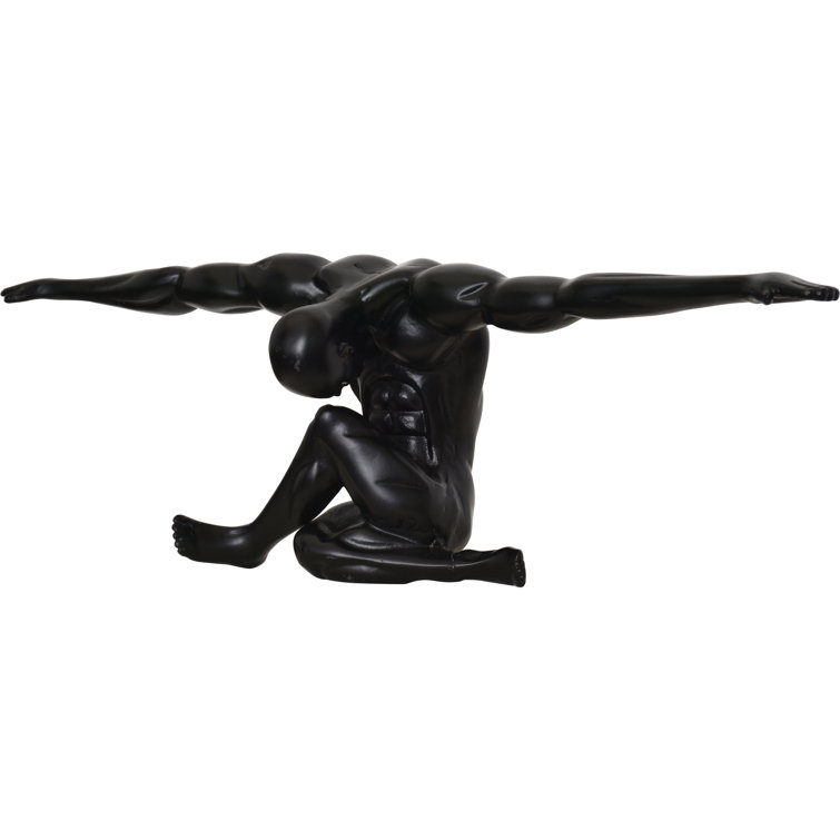 Mortal Matte Black Aluminum Decorative Statue, 24"