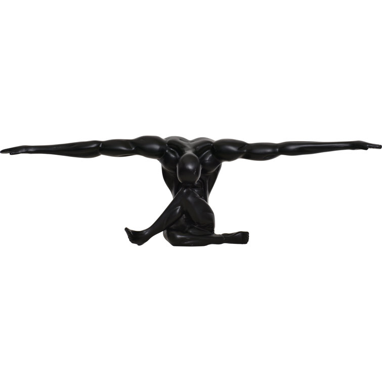 Mortal Matte Black Aluminum Decorative Statue, 24"