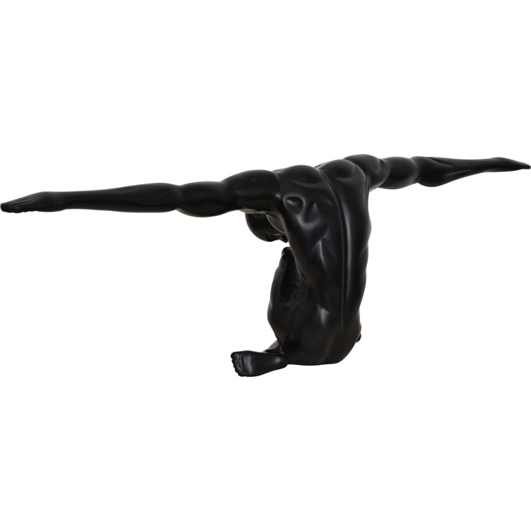 Mortal Matte Black Aluminum Decorative Statue, 24"