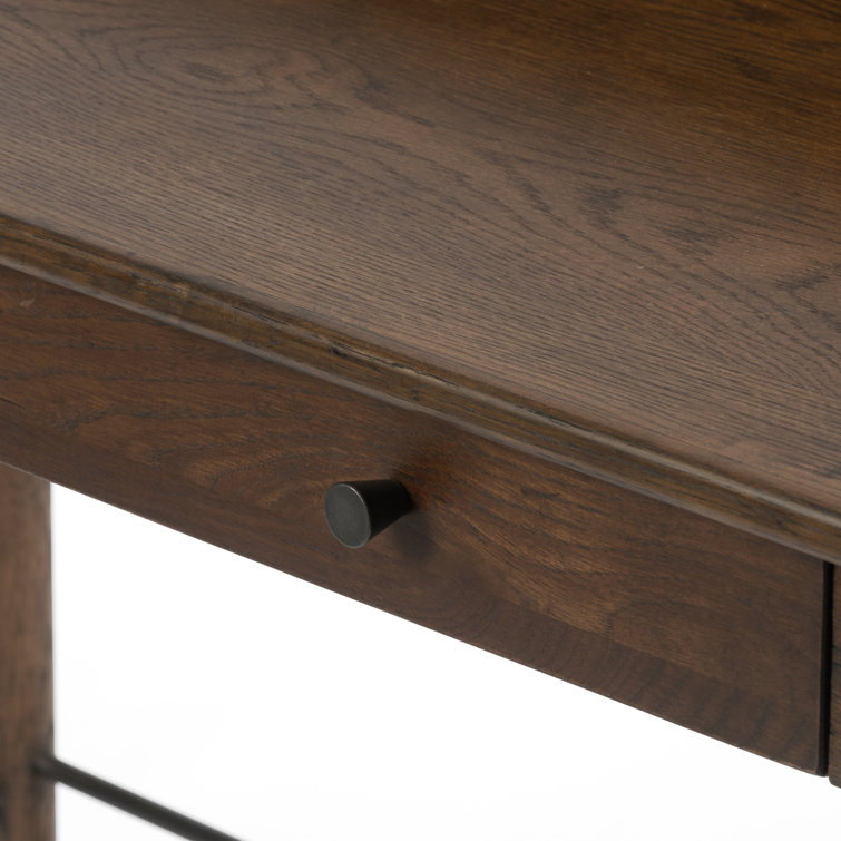 Contemporary Modern 48" Brown Solid Oak Home Office Desk with Drawers
