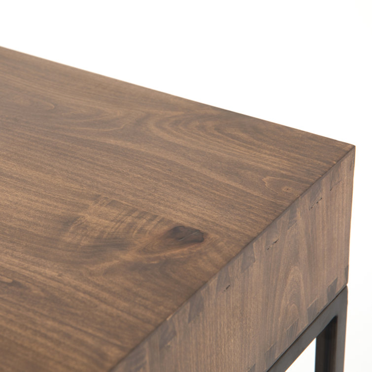 Auburn Poplar Contemporary Home Office Desk with 3 Drawers