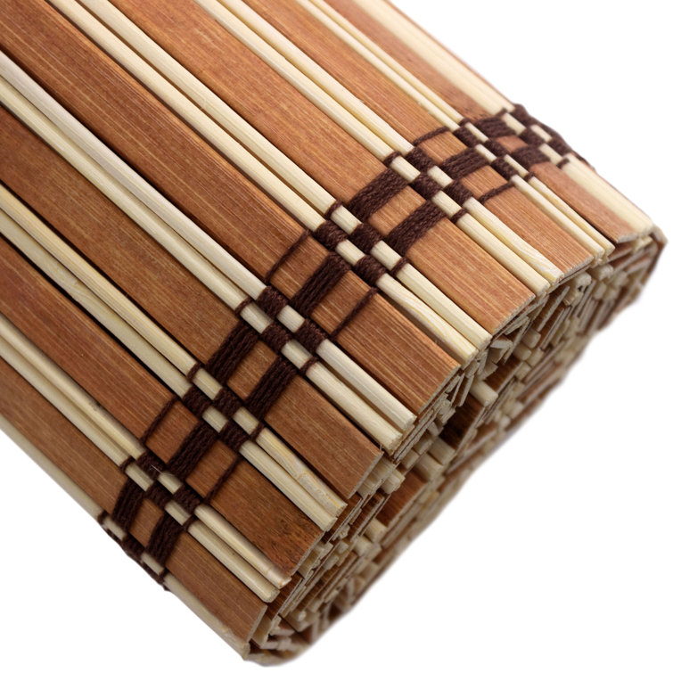 Honey Two-Tone Bamboo Cordless Indoor Window Shade 36" W x 72" H