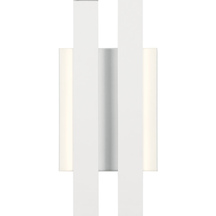 White Etched Acrylic 2-Light LED Wall Sconce