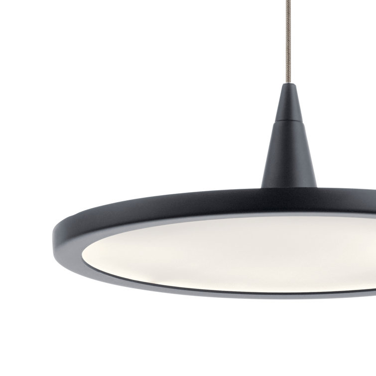 Jeno Matte Black Mini LED Pendant with White Acrylic Shade