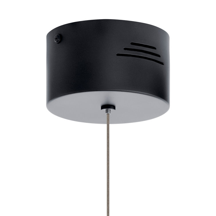 Jeno Matte Black Mini LED Pendant with White Acrylic Shade