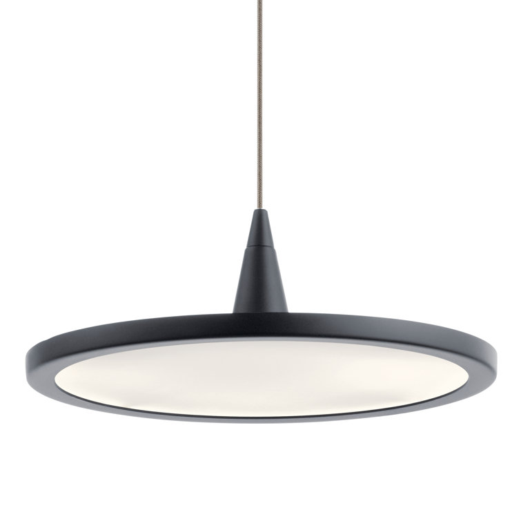 Jeno Matte Black Mini LED Pendant with White Acrylic Shade