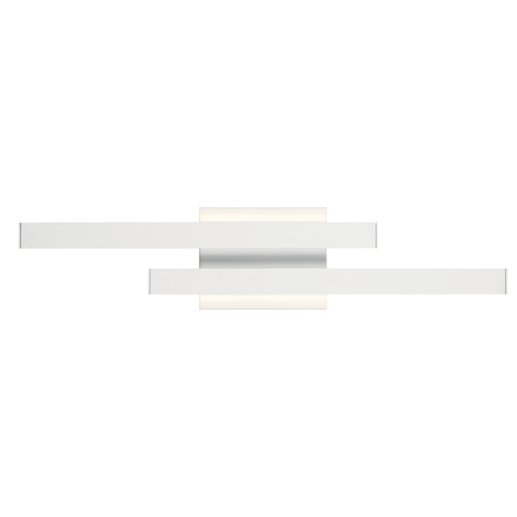 White Etched Acrylic 2-Light LED Wall Sconce