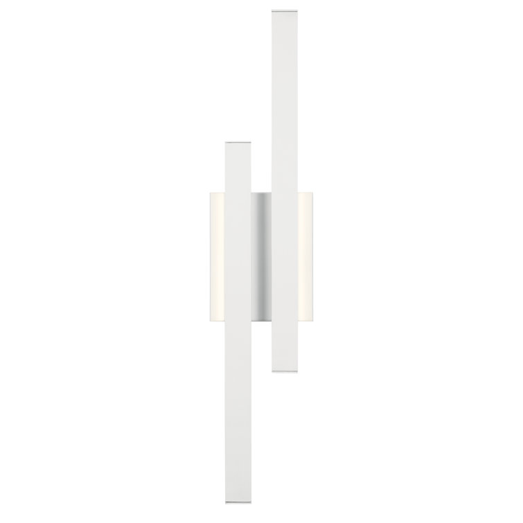 White Etched Acrylic 2-Light LED Wall Sconce