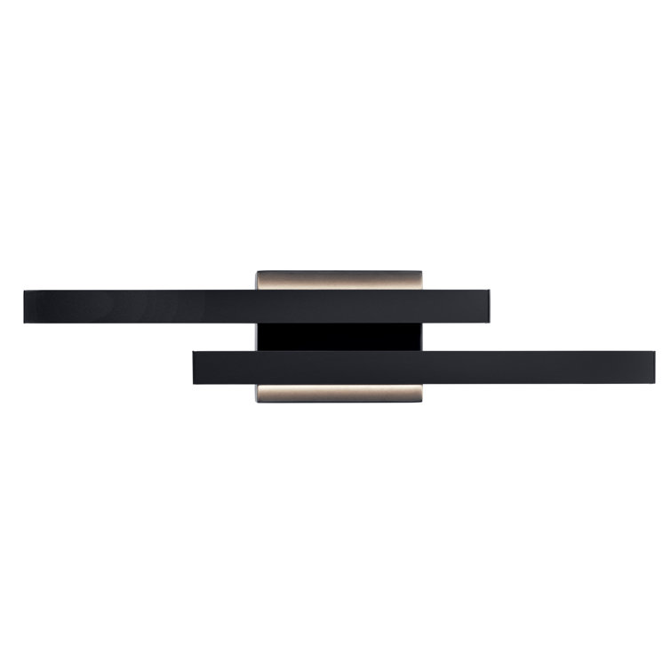 Idril Matte Black Etched Acrylic 2-Light LED Wall Sconce