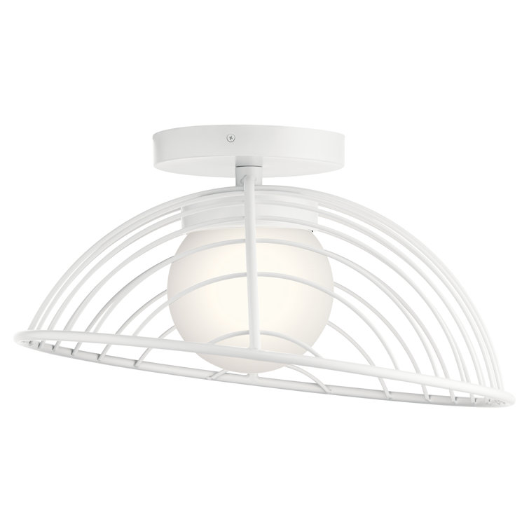 Clevo 18" Matte Black and White LED Semi-Flush Ceiling Bowl