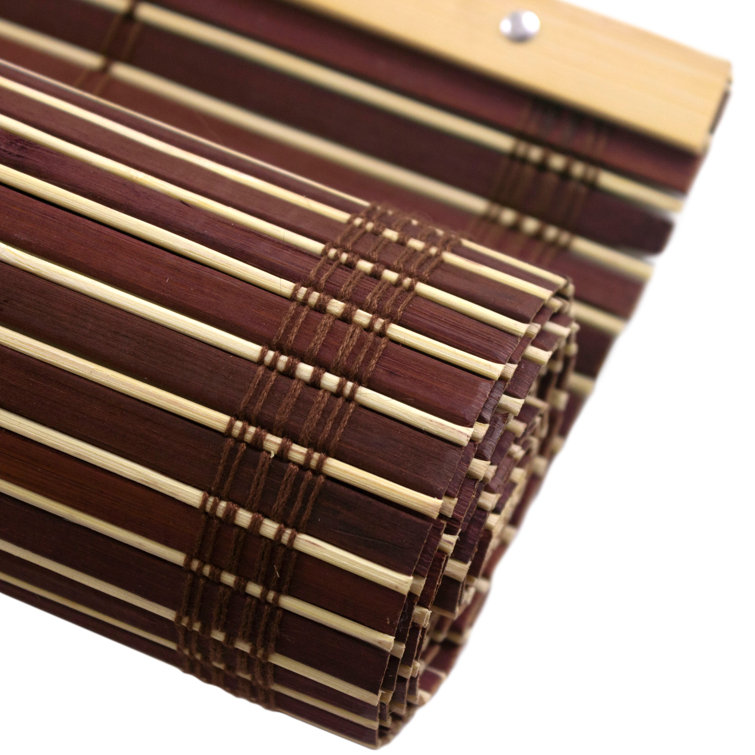 Mahogany Bamboo Cordless Indoor Roll-Up Window Shade