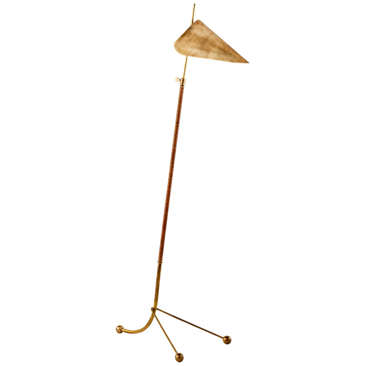 Hand-Rubbed Antique Brass Adjustable Tripod Floor Lamp