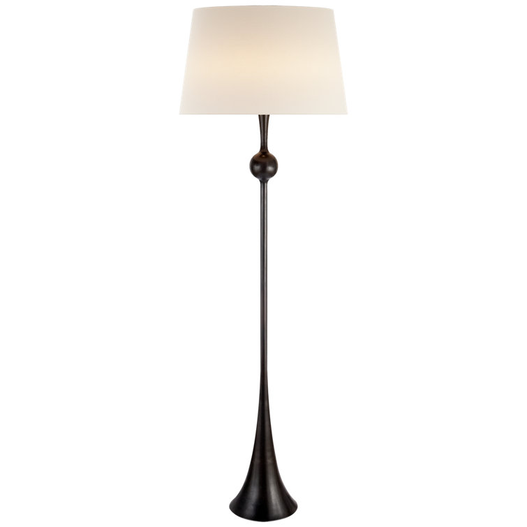 Edison Adjustable Outdoor Linen and Aged Iron Floor Lamp