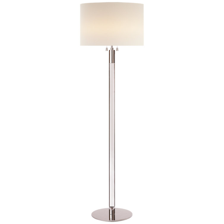 Edison 60'' Adjustable Outdoor Floor Lamp in Polished Nickel with Clear Glass