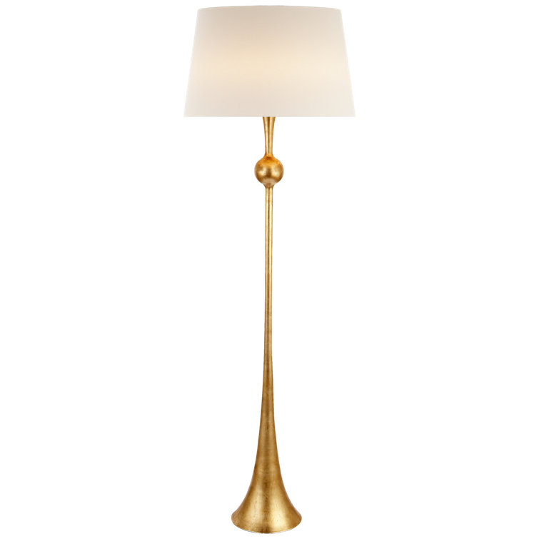 Edison Adjustable Outdoor Gold Floor Lamp with Linen Shade