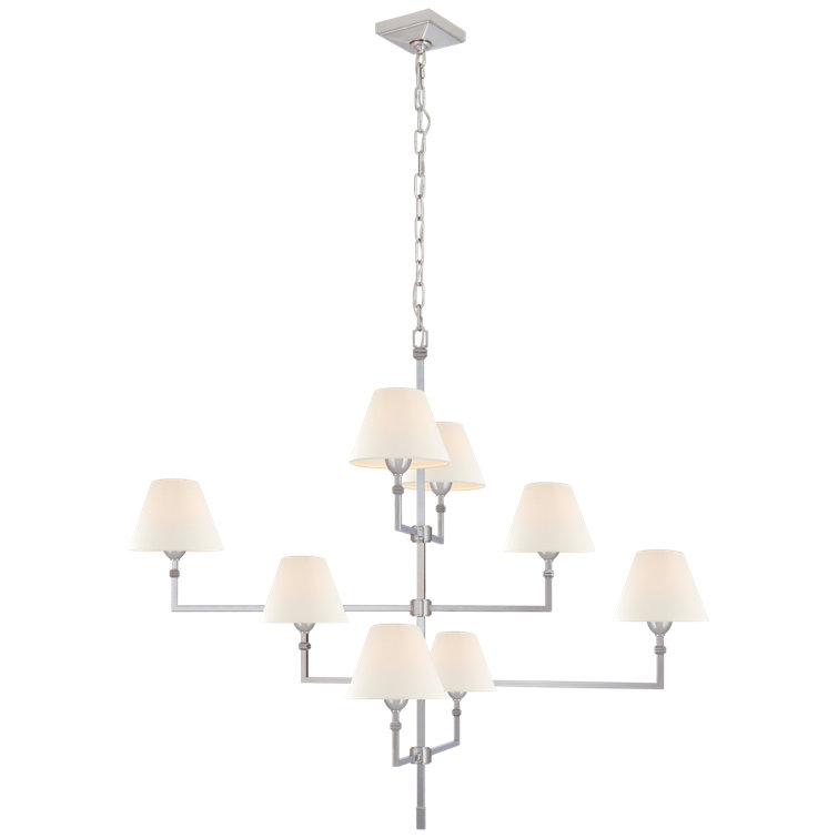 Polished Nickel Crystal Candle 8-Light Chandelier