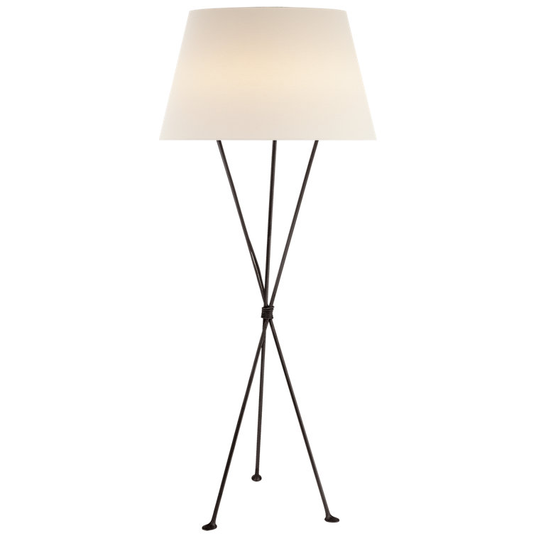 Aged Iron Adjustable Outdoor Tripod Floor Lamp