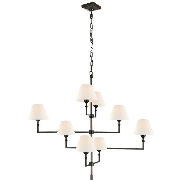 Alexa Hampton Inspired Nickel and Crystal 41" Plug-in Chandelier