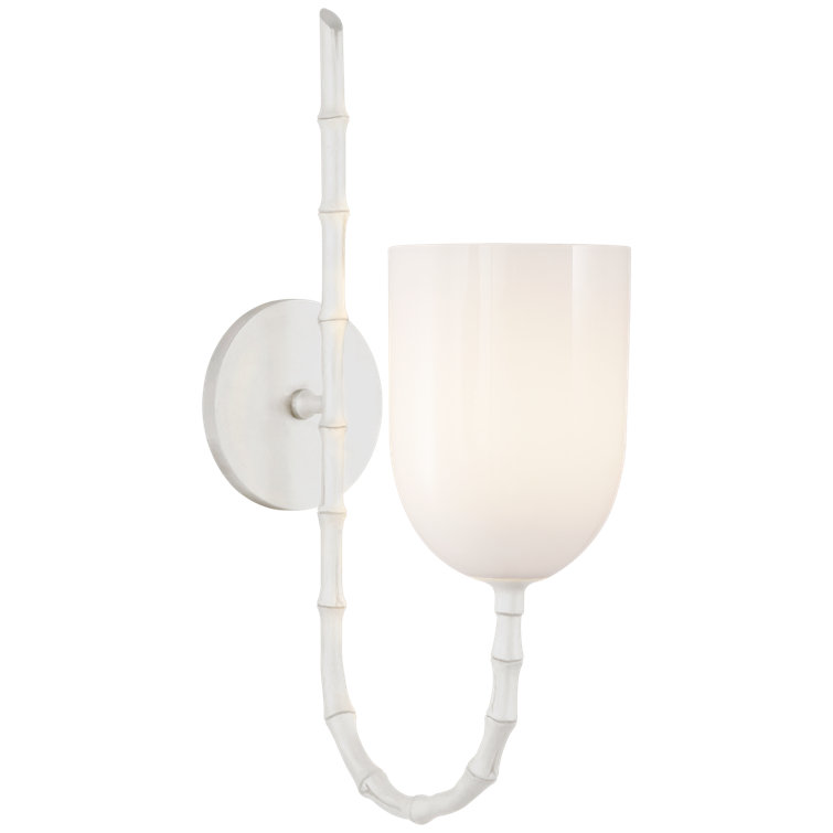 Edgemere Plaster White 16" Dimmable Bronze Sconce
