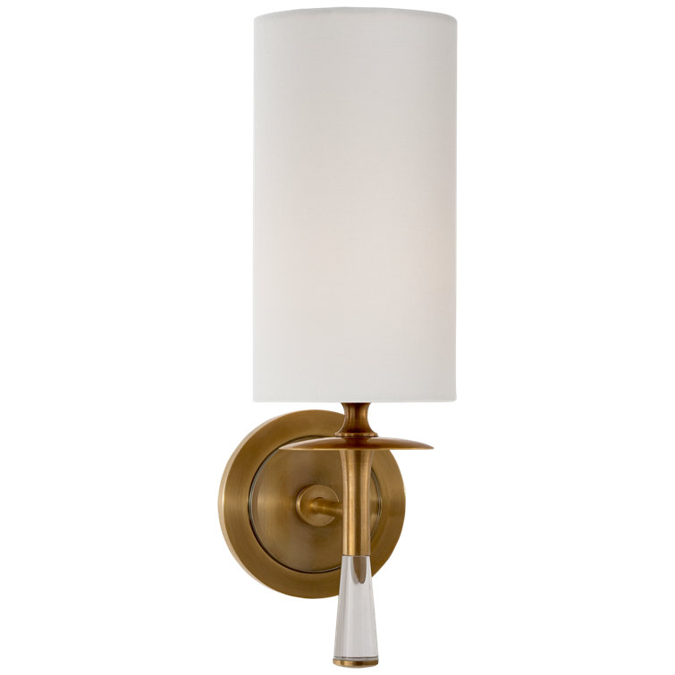 Aerin Inspired 14.25" Dimmable Brass & Bronze Sconce with Linen Shade