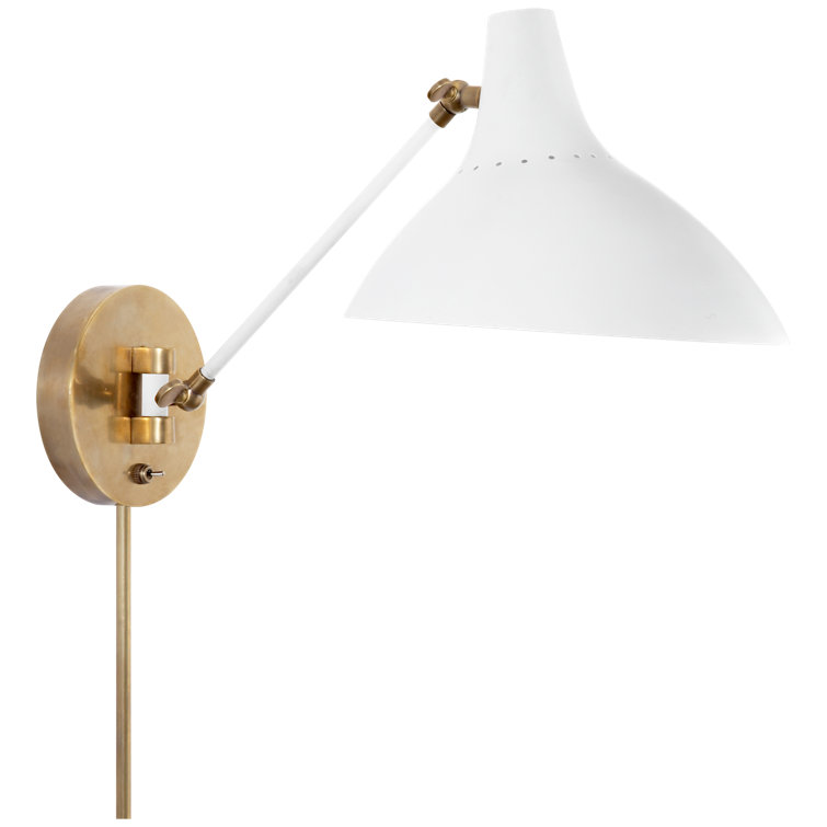 Charlton Convertible Brass Accented White Wall Sconce