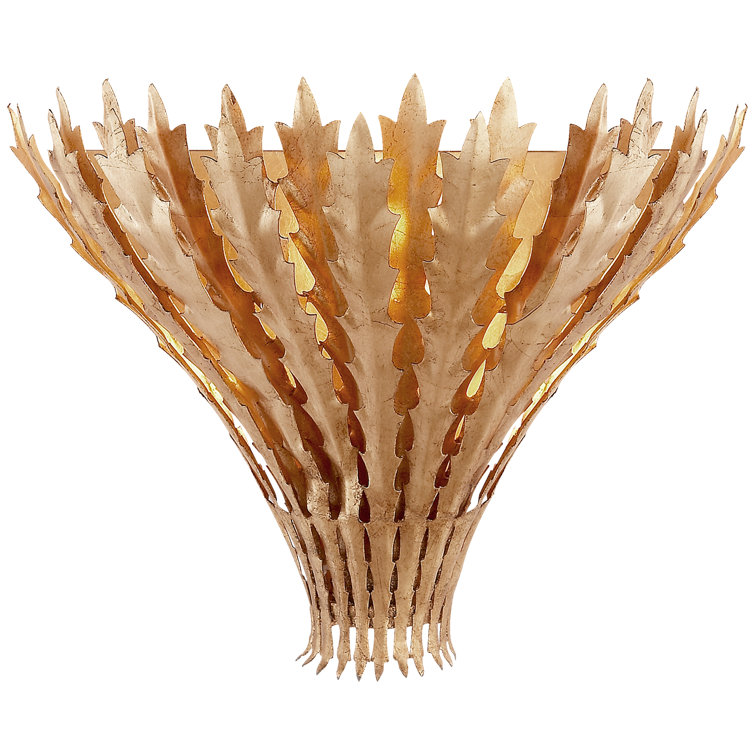 Hampton Leaf-Shaped Gild Finish Flush Mounted Sconce