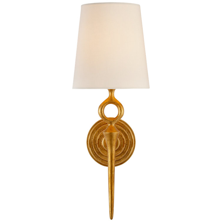 Gild Finish Linen Shade Wall Sconce, 18 in