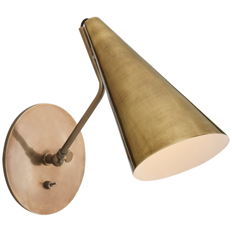 Clemente Adjustable Antique Brass Direct Wired Wall Sconce
