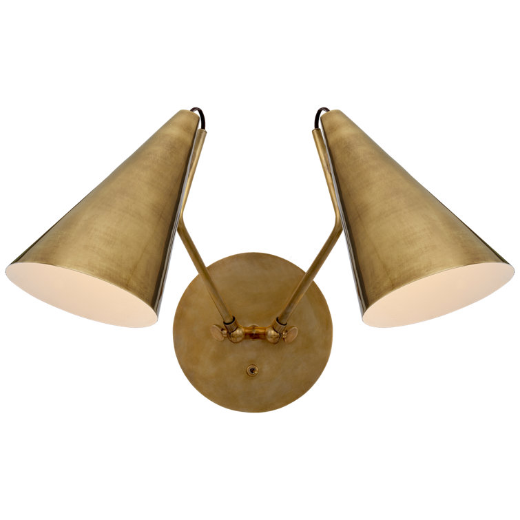 Clemente Antique Brass Adjustable Double Sconce