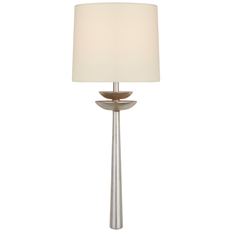 Silver and White Dimmable Direct Wired Electric Sconce