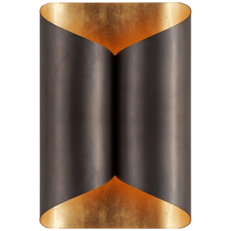 Bronze and Gild Envelope Style Wall Sconce