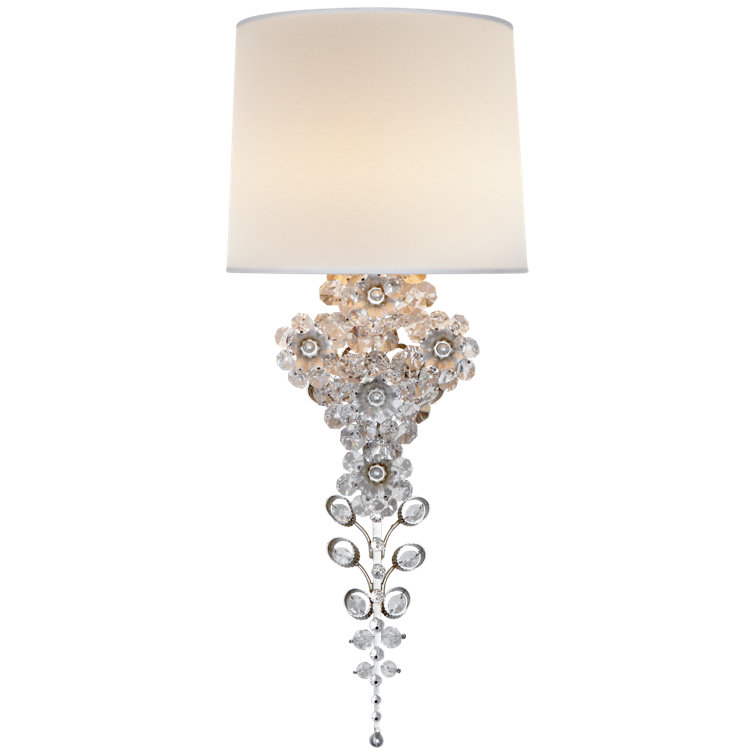 Claret Burnished Silver Leaf Direct Wired Wallchiere Sconce