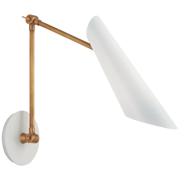 Franca Modern Black 13" Adjustable Brass Sconce with Retro Shade