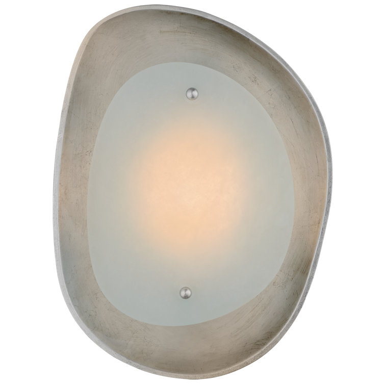 Samos 12.75'' White Alabaster & Silver Leaf Dimmable LED Sconce