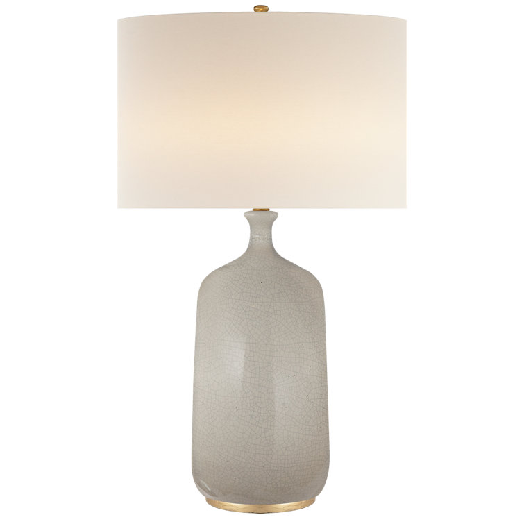 Edison 32.5" White Porcelain Table Lamp with Linen Shade